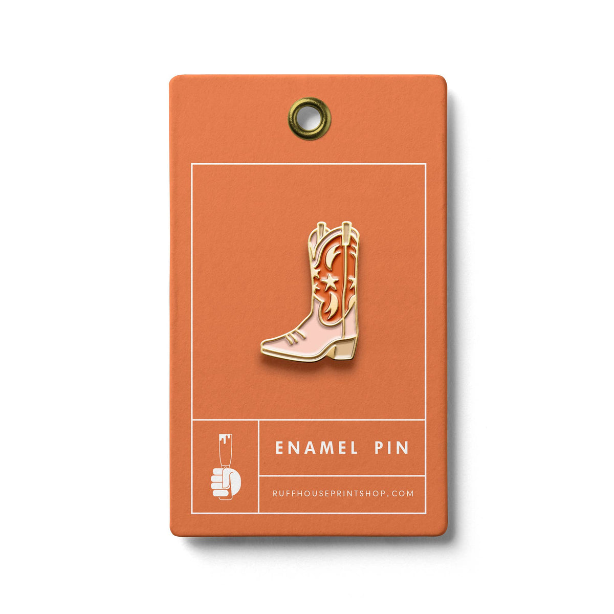 Kickin' Cowboy Boot Enamel Pin