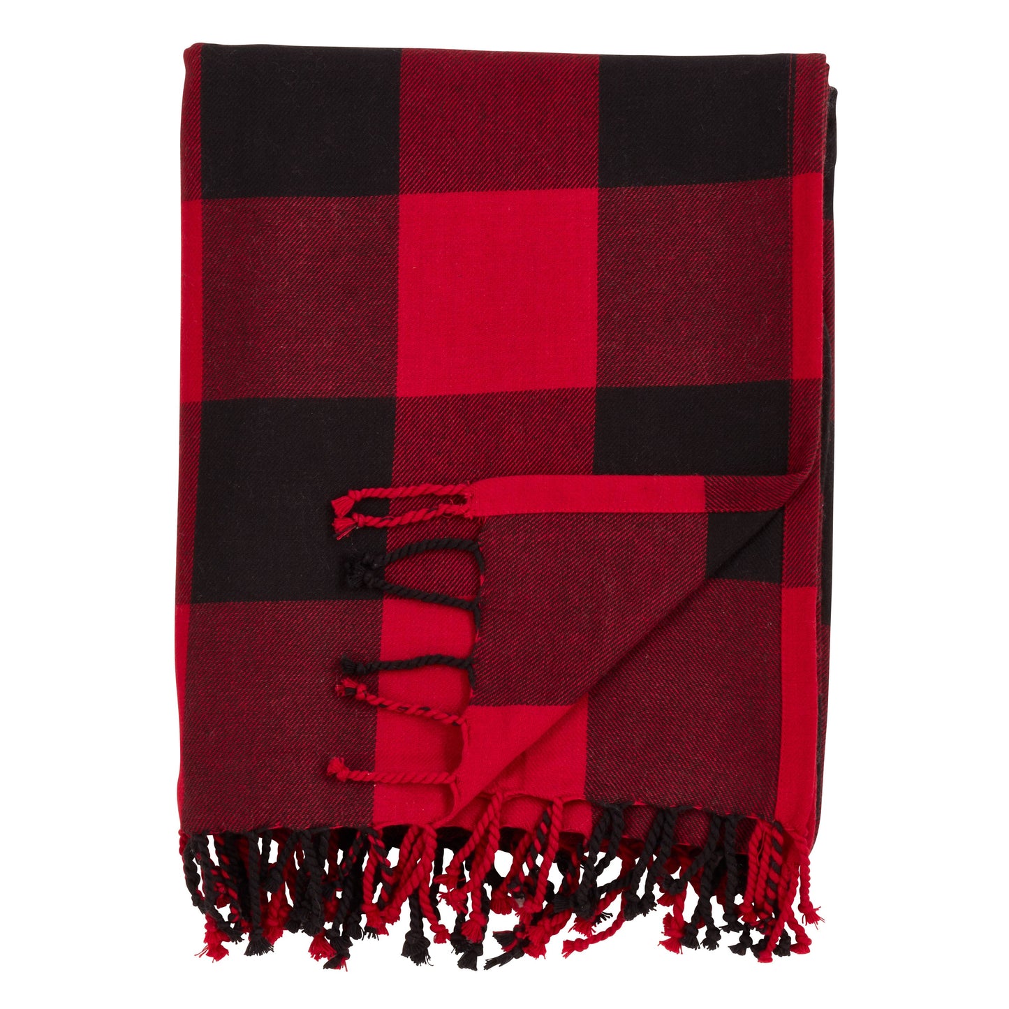 Gruene Buffalo Plaid Throw: Red