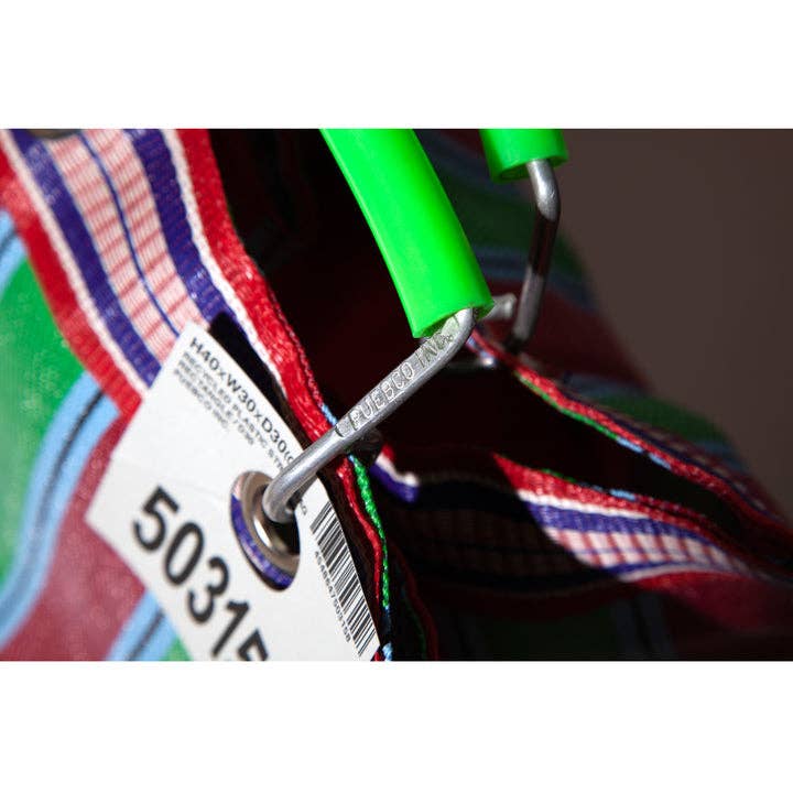 Lost Pines Recycled Plastic Stripe Bag - Square: Green x Pink