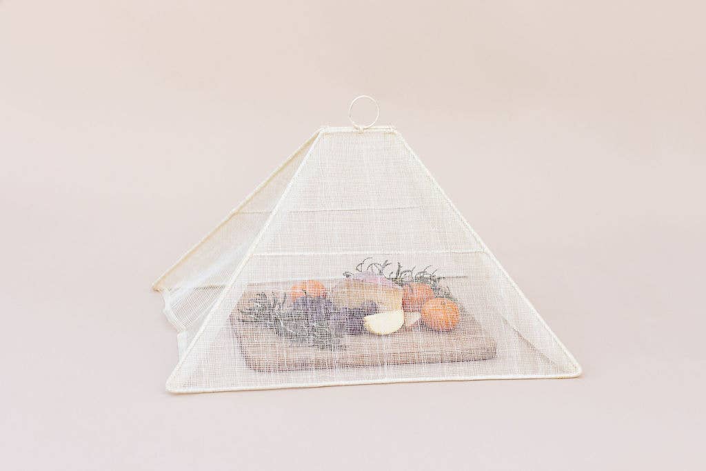 High Cotton Collapsible Woven Food Tent Cover: Cream