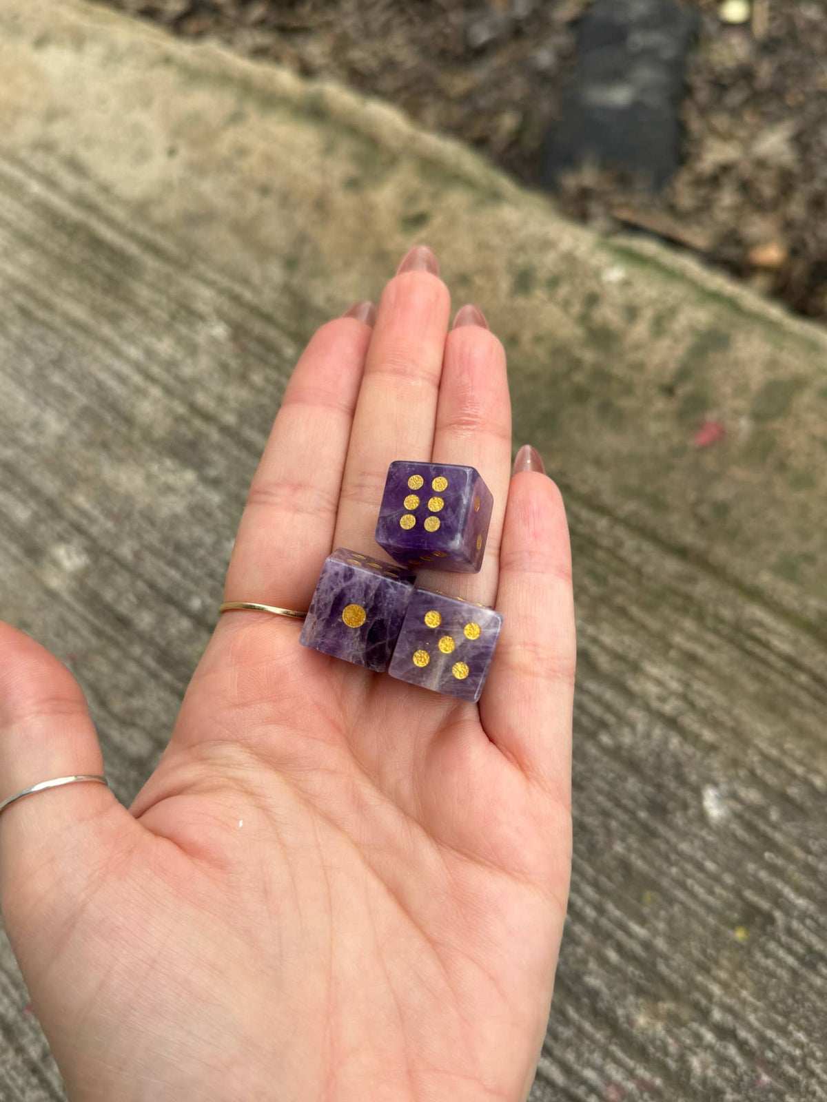 Pemberton Carved Dice: Amethyst