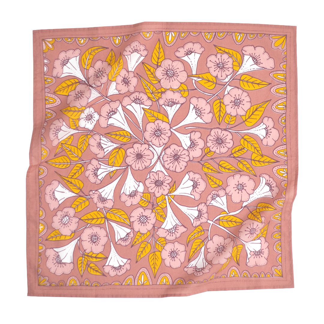 Janis Purple Floral Bandana