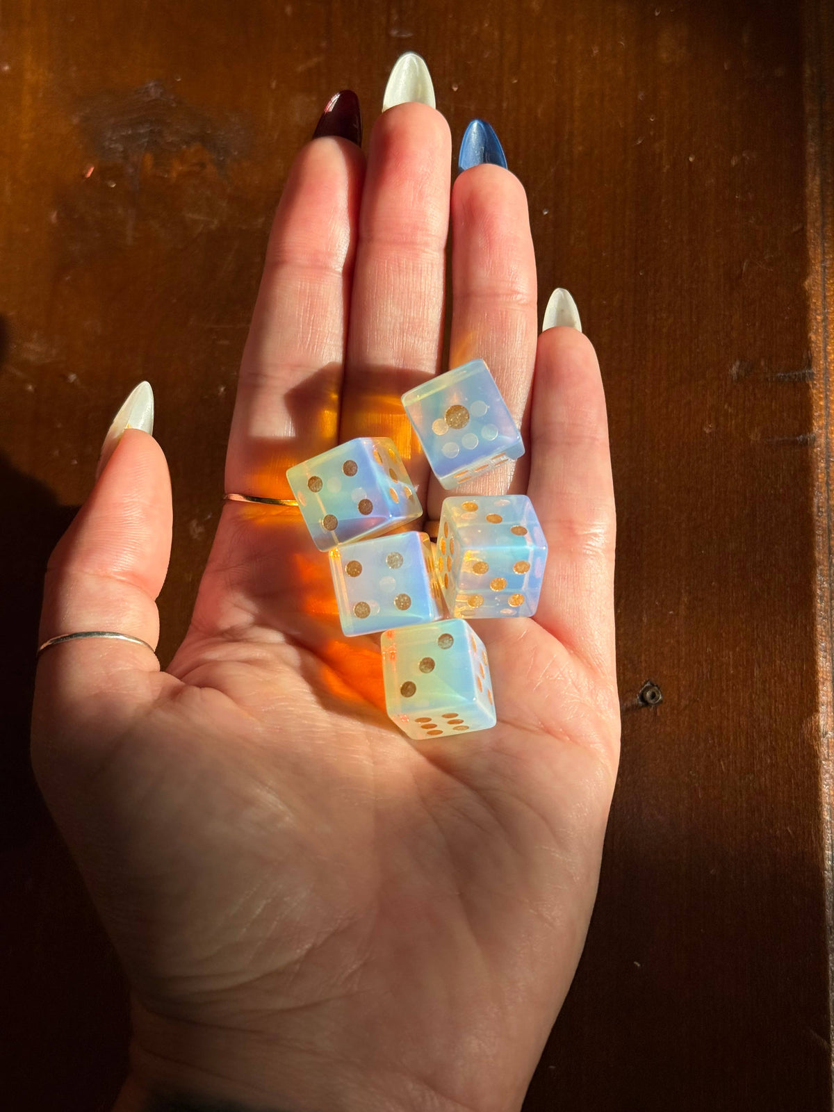 Pemberton Carved Dice: Opalite