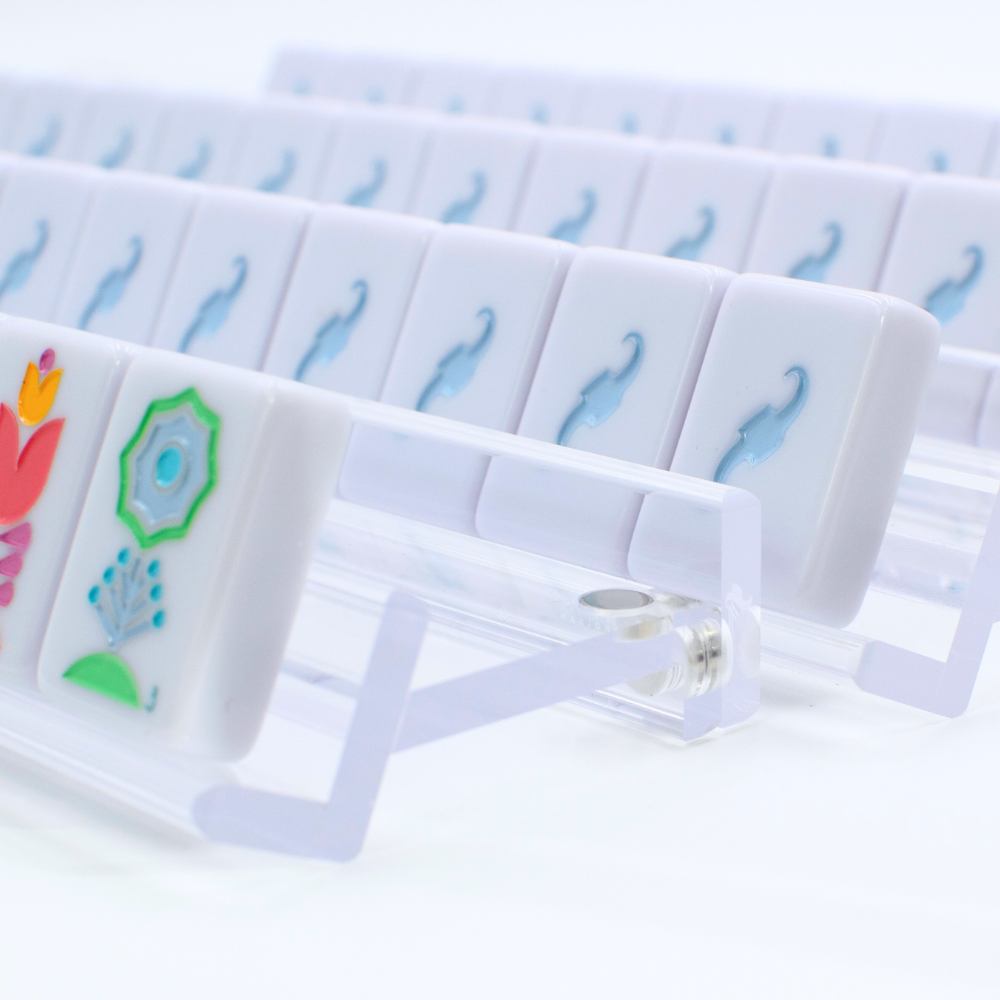 Port A Wavy Acrylic Mahjong Racks | Magnetic Pushers: Green