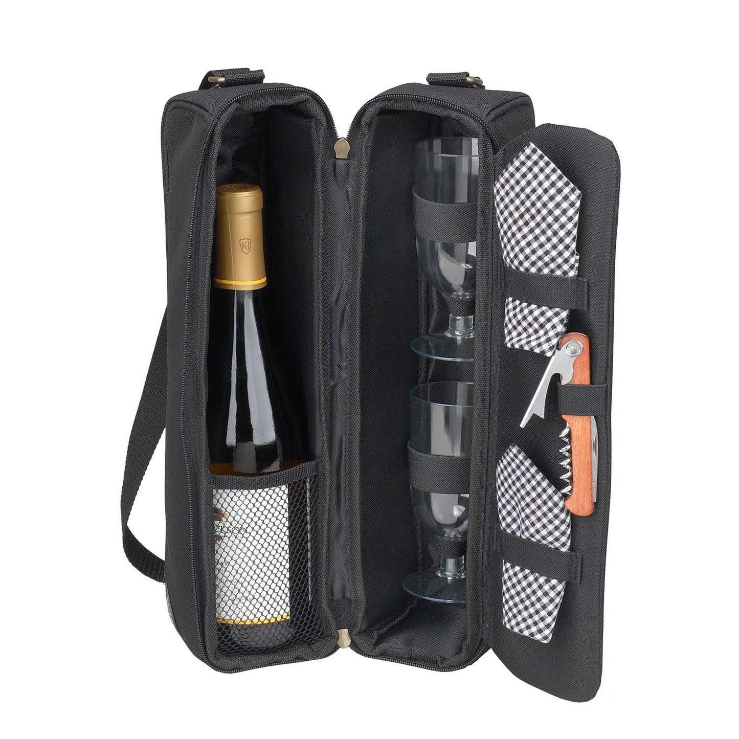 Sunset Wine Carrier for Two: Black