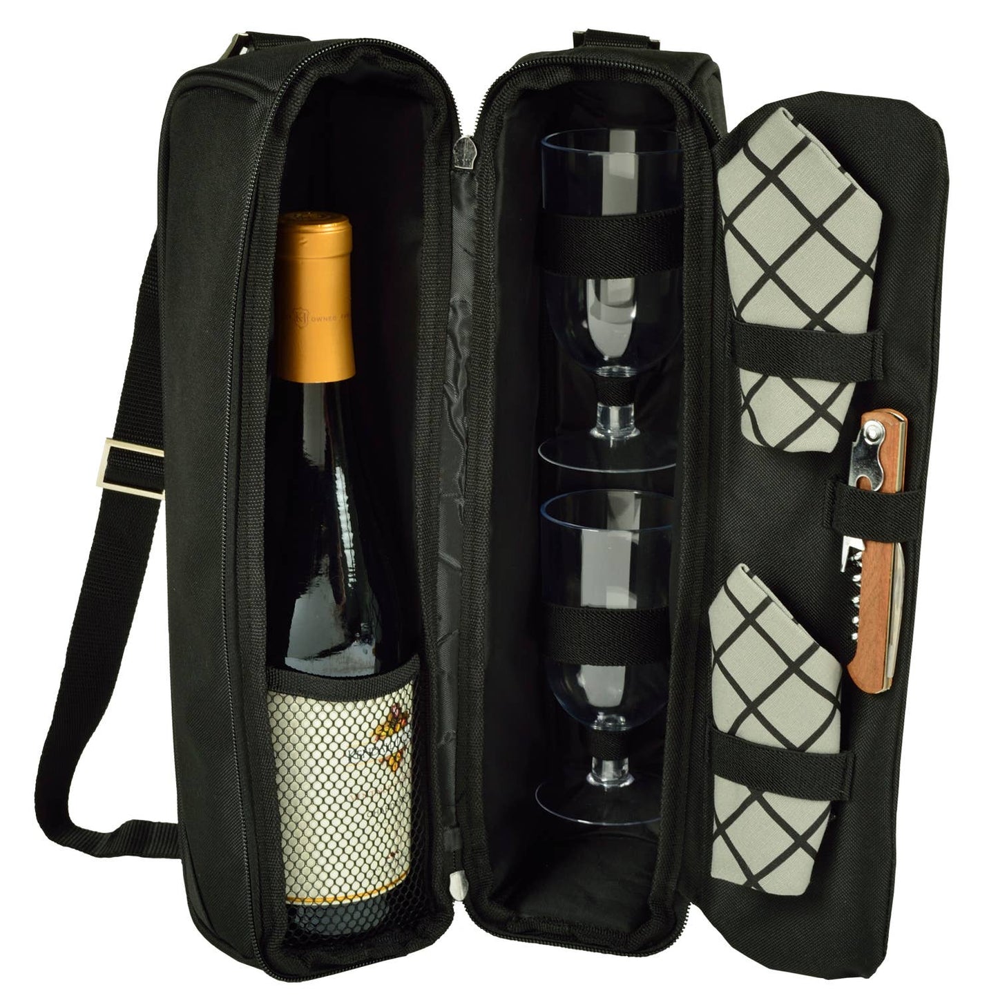 Sunset Wine Carrier for Two: Black