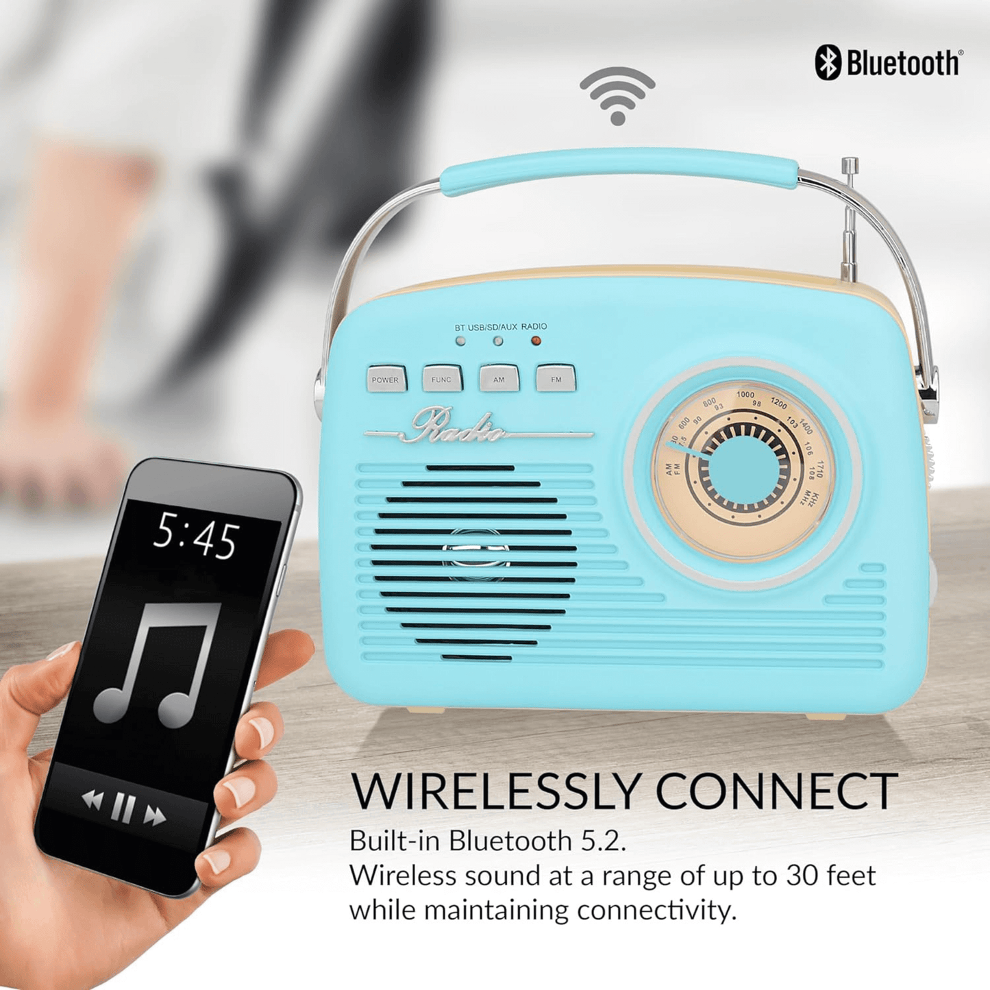 Buddy Holly Multi-Function Bluetooth Retro Speaker: Black