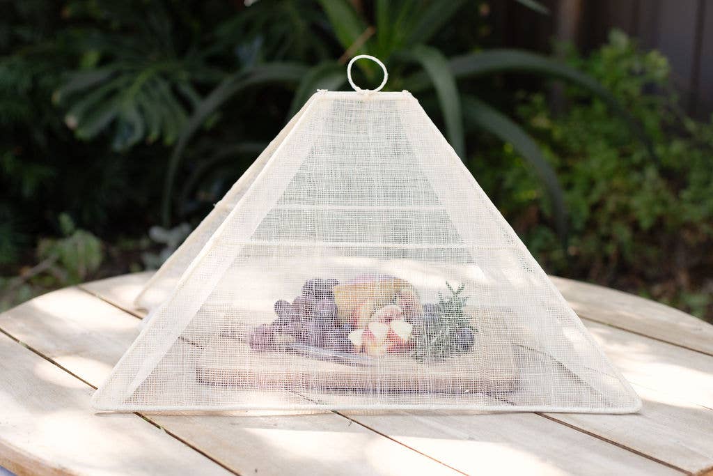 High Cotton Collapsible Woven Food Tent Cover: Cream