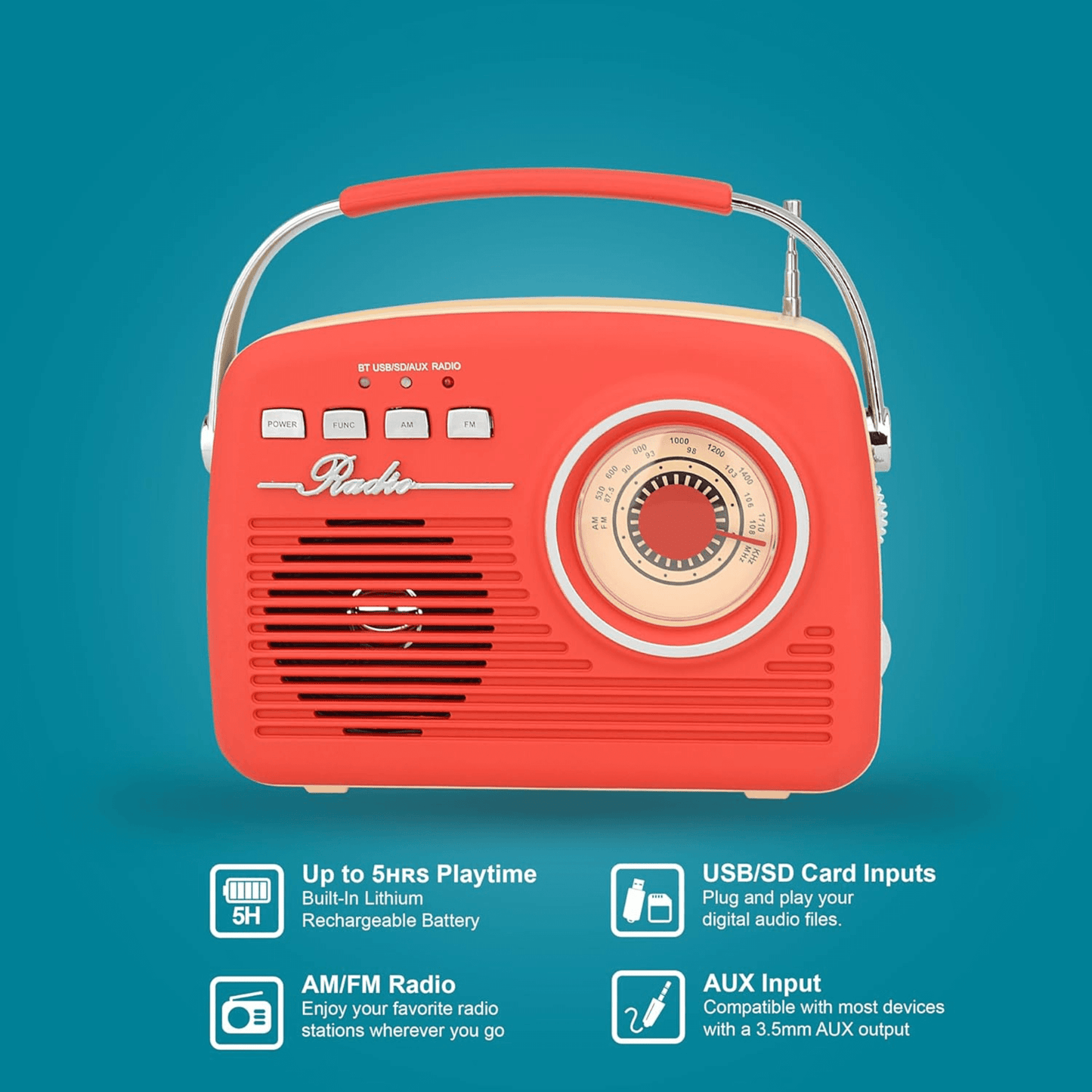 Buddy Holly Multi-Function Bluetooth Retro Speaker: Black