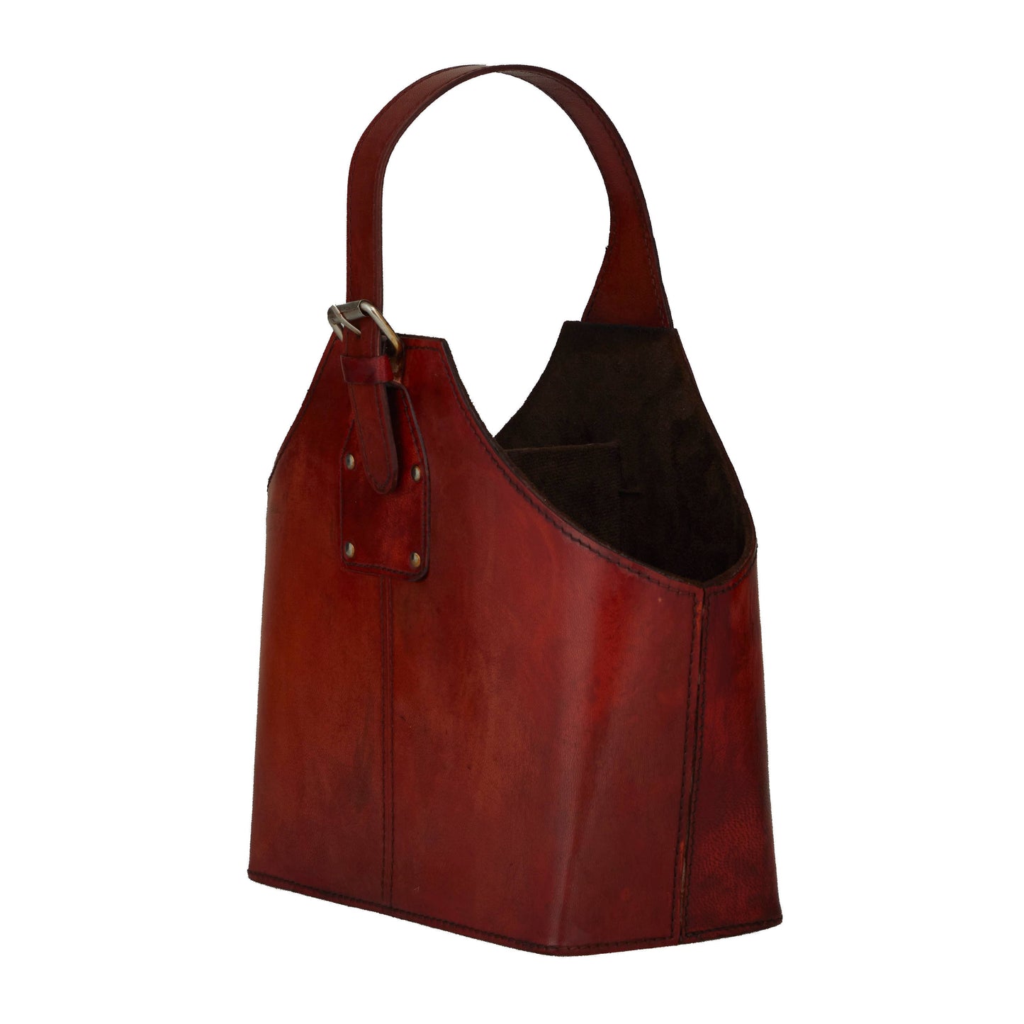 Round Top Leather Wine Holder