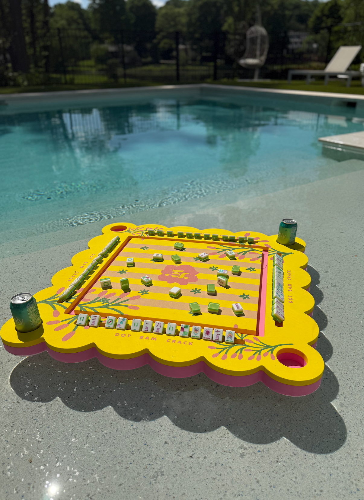 Floating Mahjong Tile Mat in Palm Springs Yellow