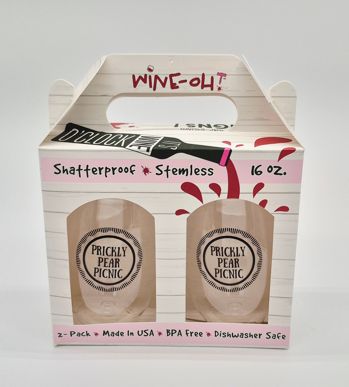 Prickly Pear Picnic Unbreakable Tritan Wine Tumblers (Set of 2)