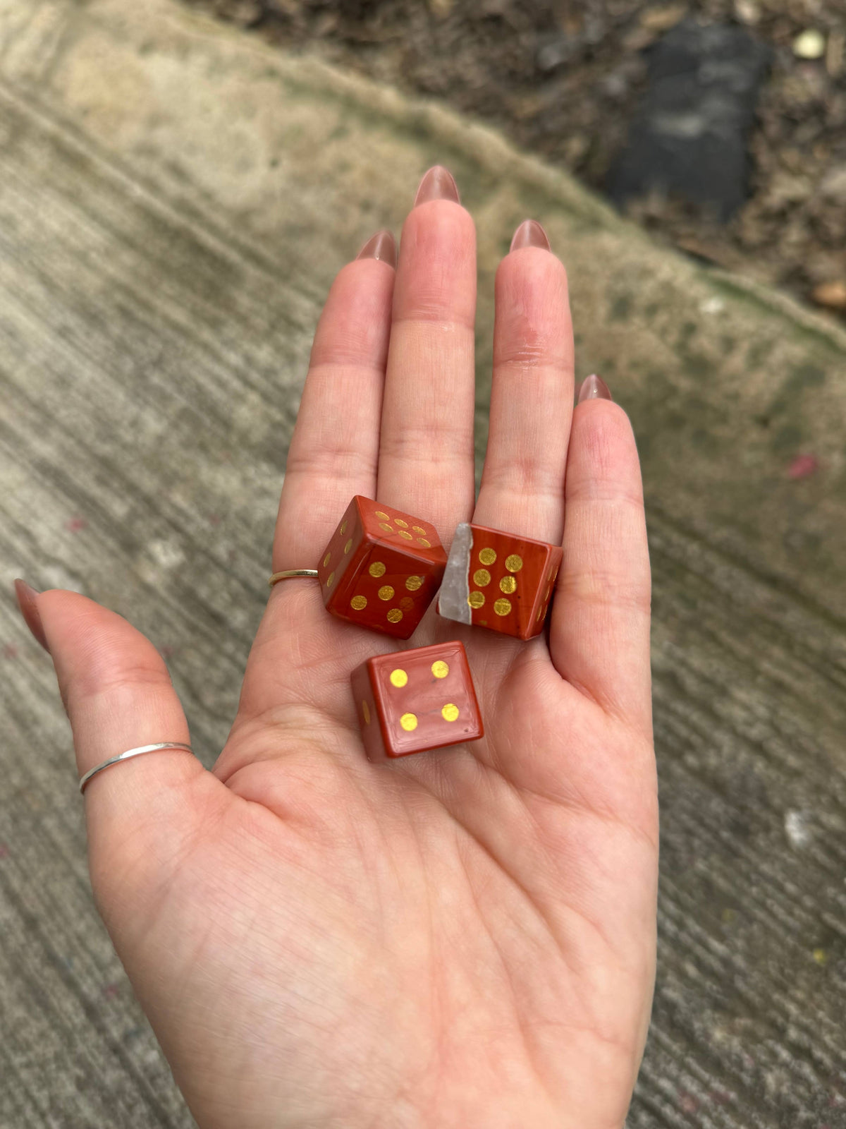 Pemberton Carved Dice: Red Jasper