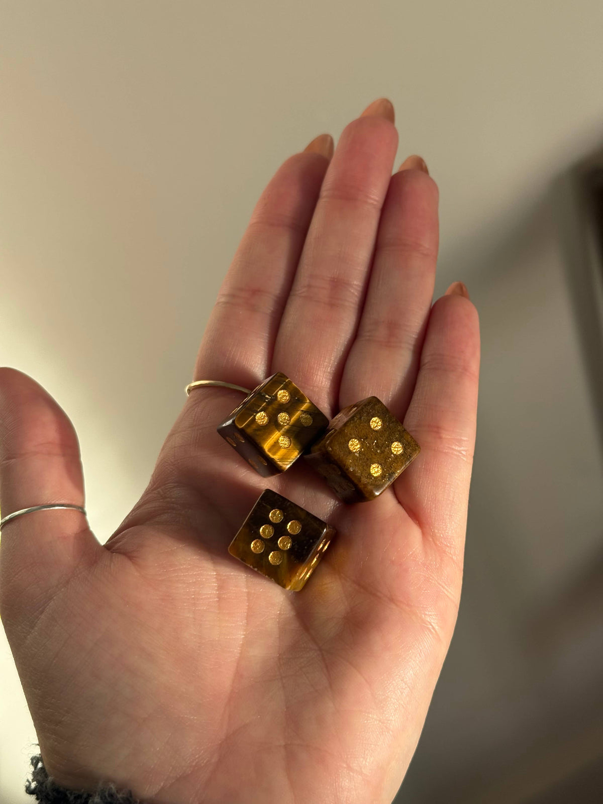 Pemberton Carved Dice: Tiger's Eye