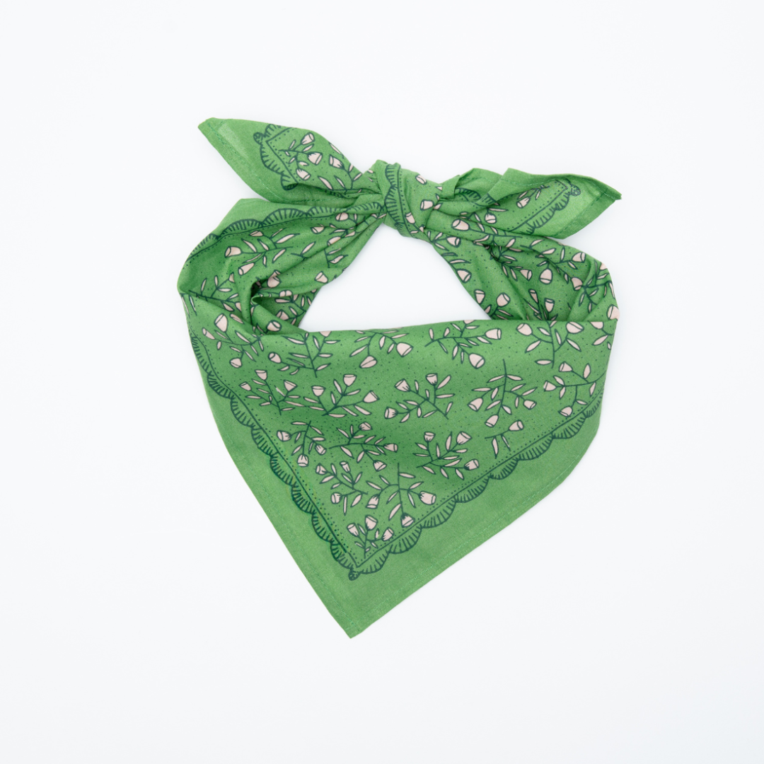 Lady Bird Green Cotton Bandana