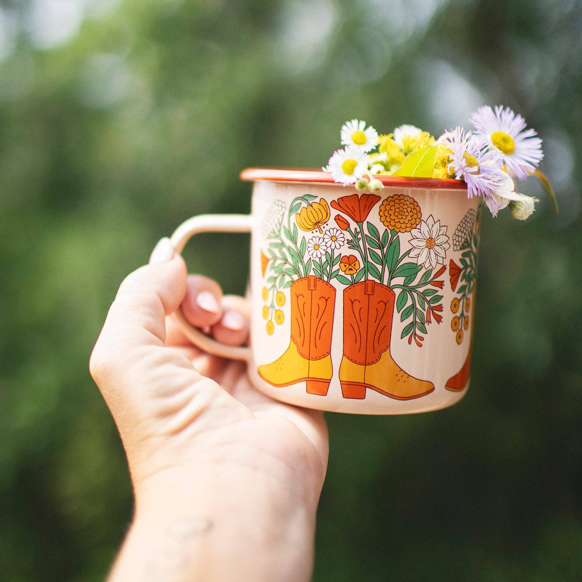 Western Bloom Enamel Mug