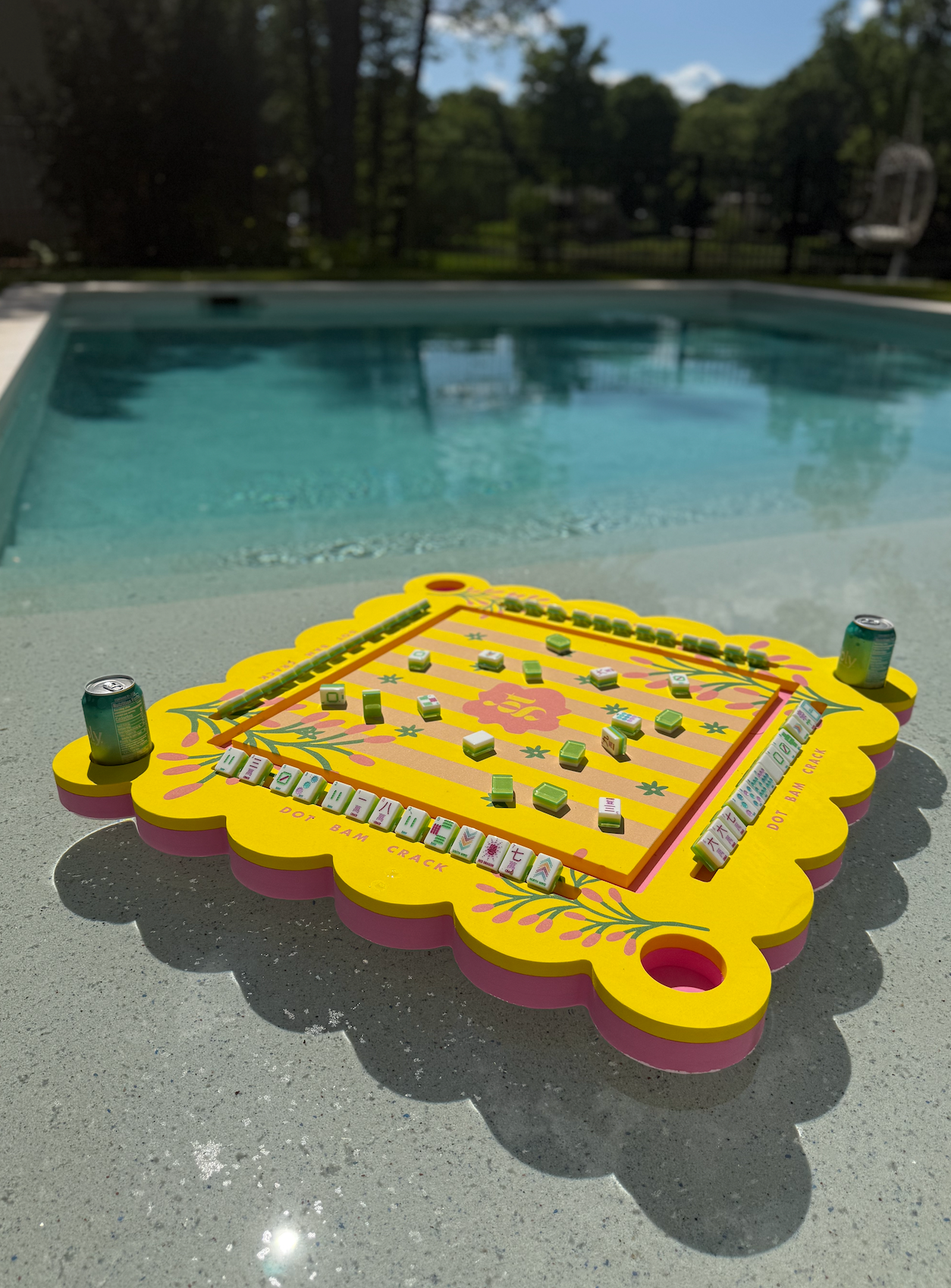 Floating Mahjong Tile Mat in Palm Springs Yellow