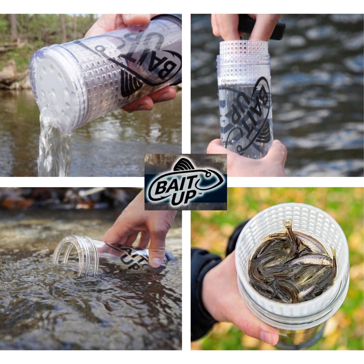 Bait Up® – Innovative Live Bait Fishing Containers for Anglers, Clear: 20oz
