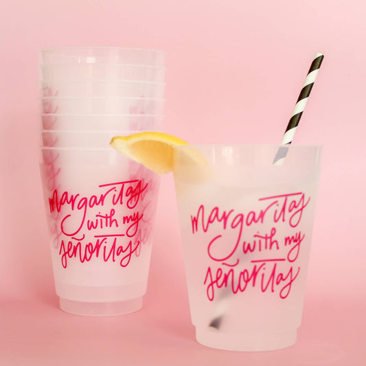 Margaritas with my Señoritas: Frosted Acrylic 16oz Set of 8