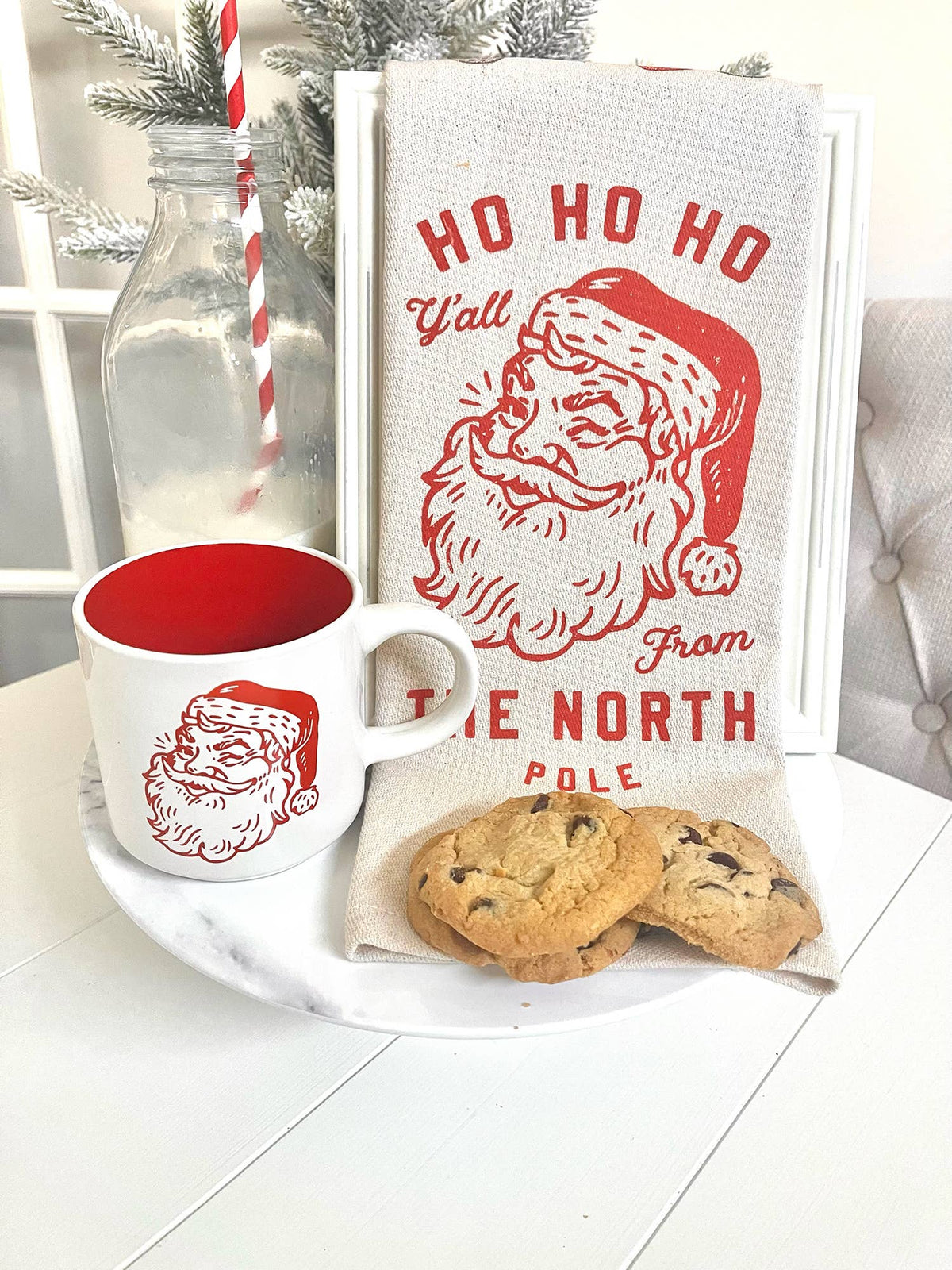 Winking Santa From The North Pole- Kitchen Towel