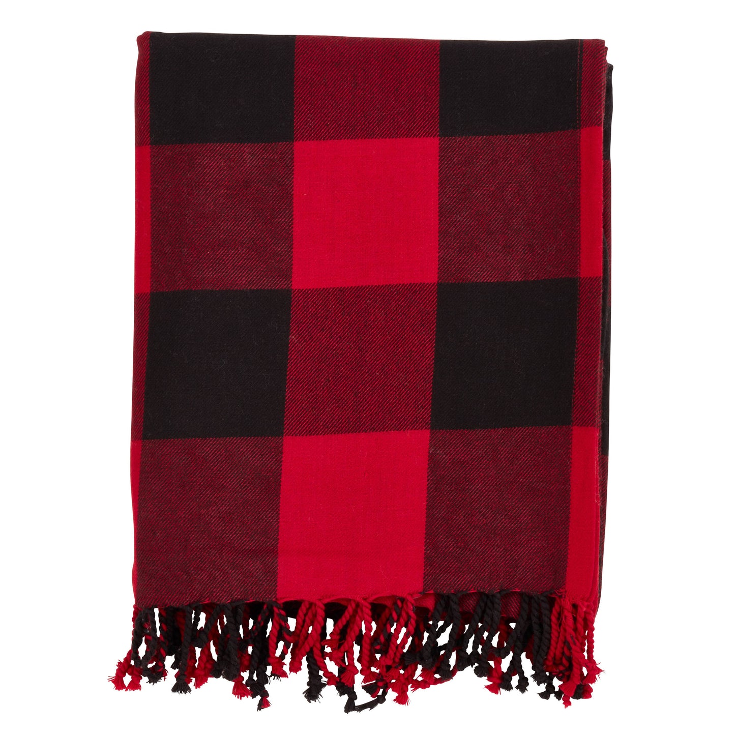 Gruene Buffalo Plaid Throw: Red