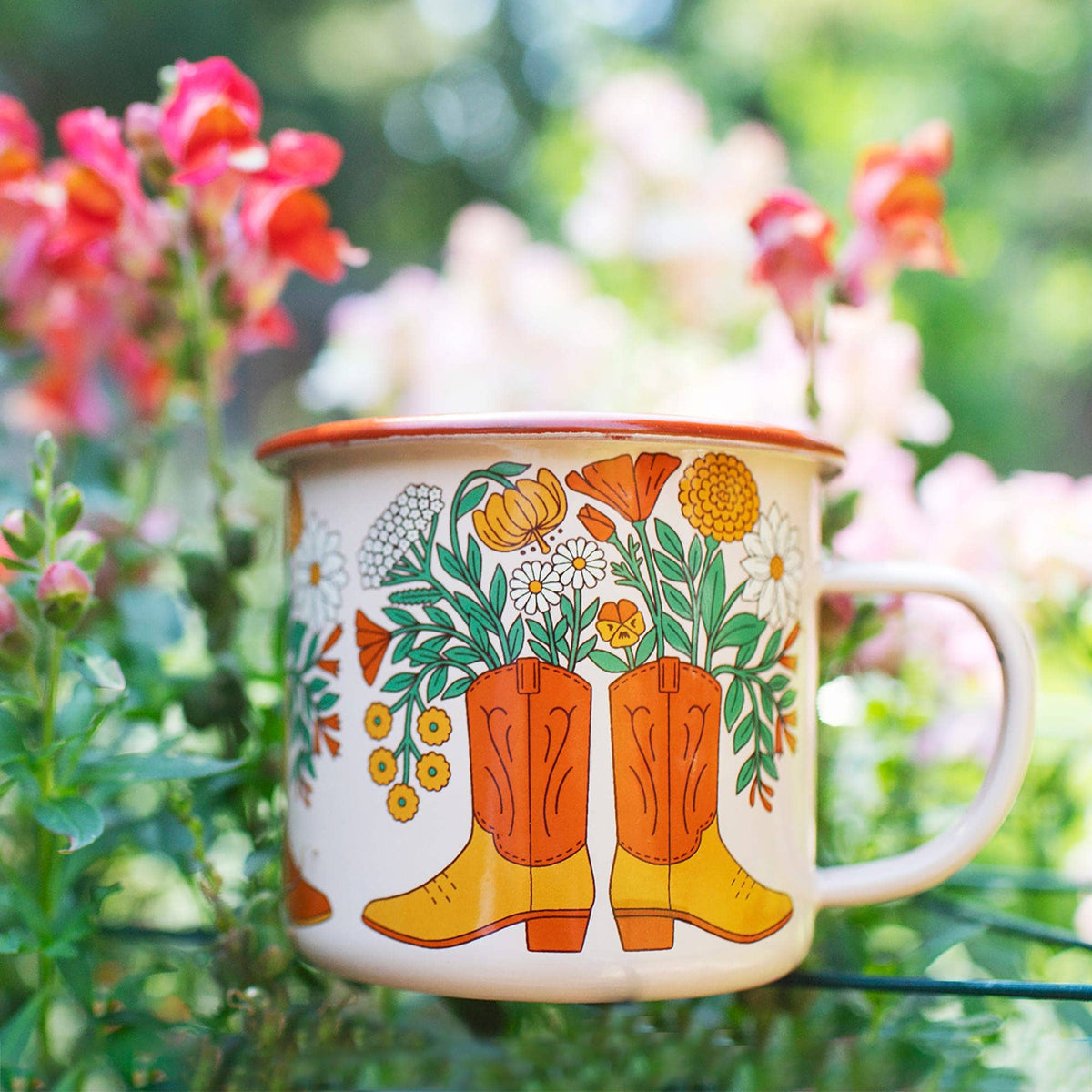 Western Bloom Enamel Mug