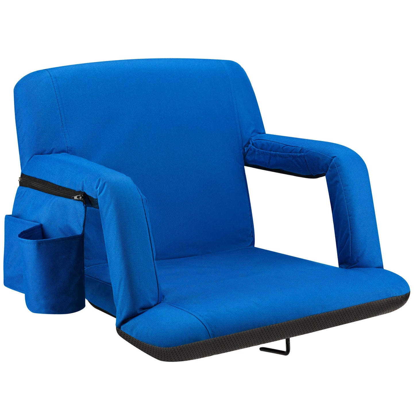 McConaughey Reclining Stadium Seat with Armrests: Black / Wide