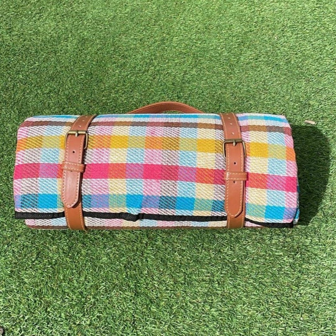 Austin Waterproof Picnic Blanket with handle: Multicolored