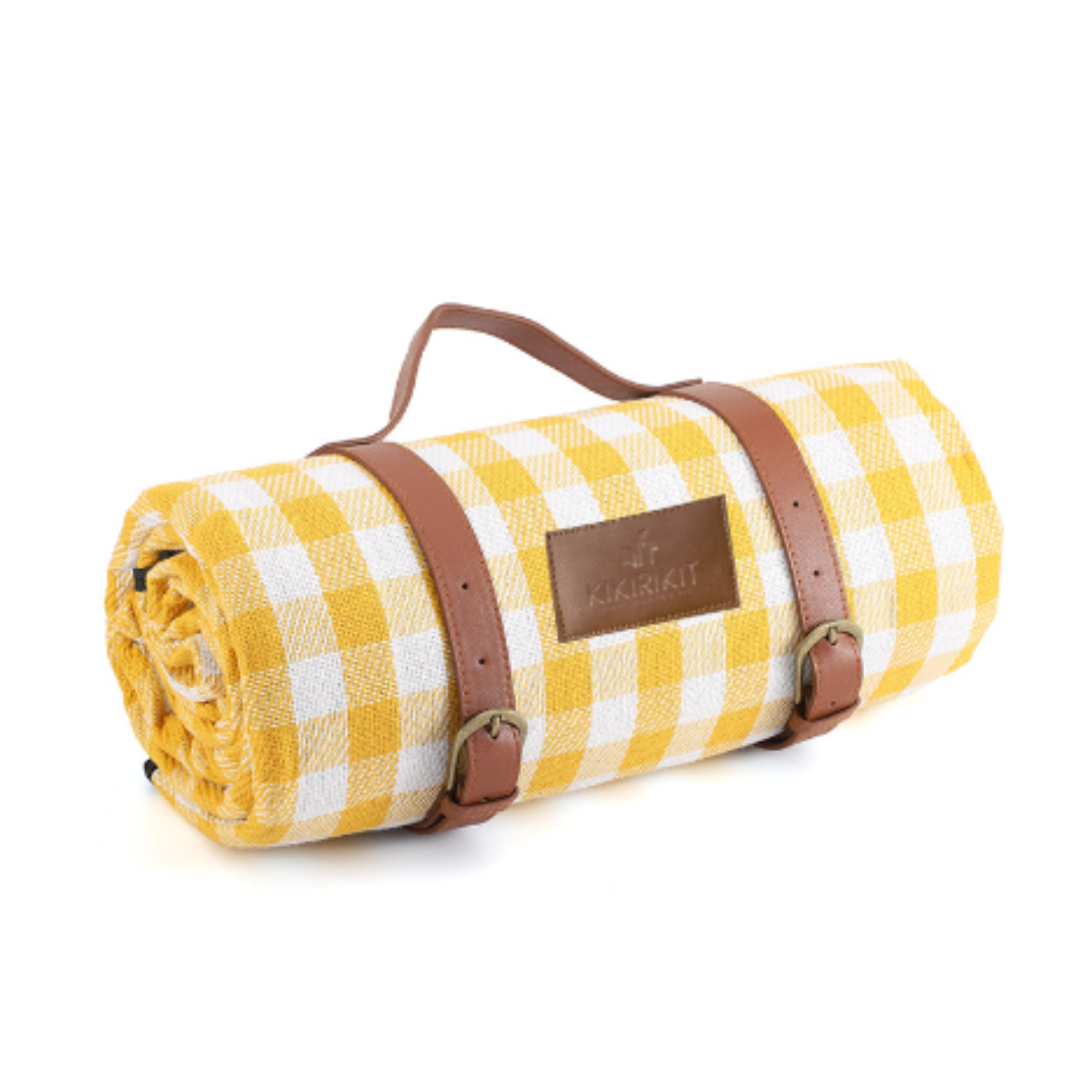 Aransas Waterproof Picnic Blanket with handle: Yellow