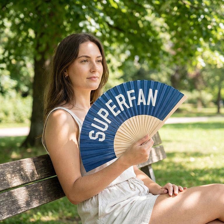 SUPERFAN Hand Fan-Navy-16"W - Clearance
