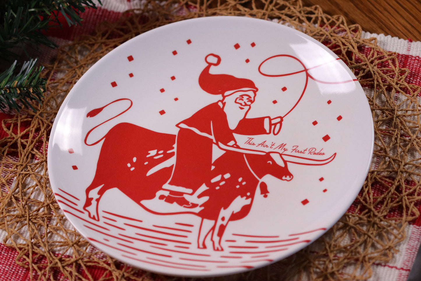 This Ain't My First Rodeo! Large Melamine Santa Plate