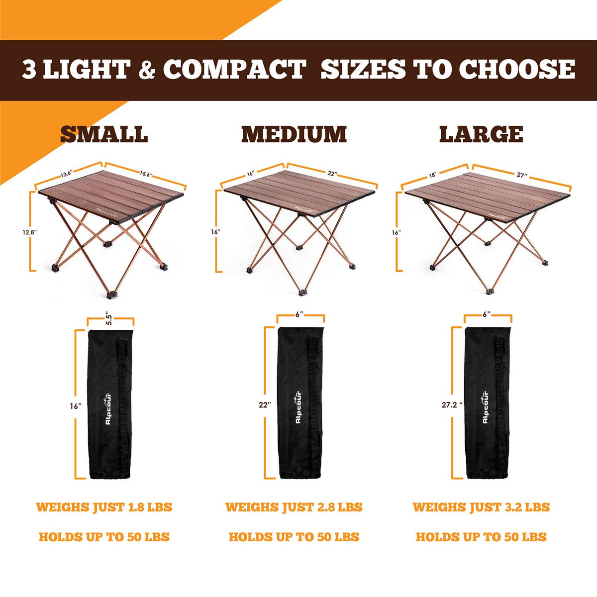 DKR Portable Collapsible Camping Table: Small