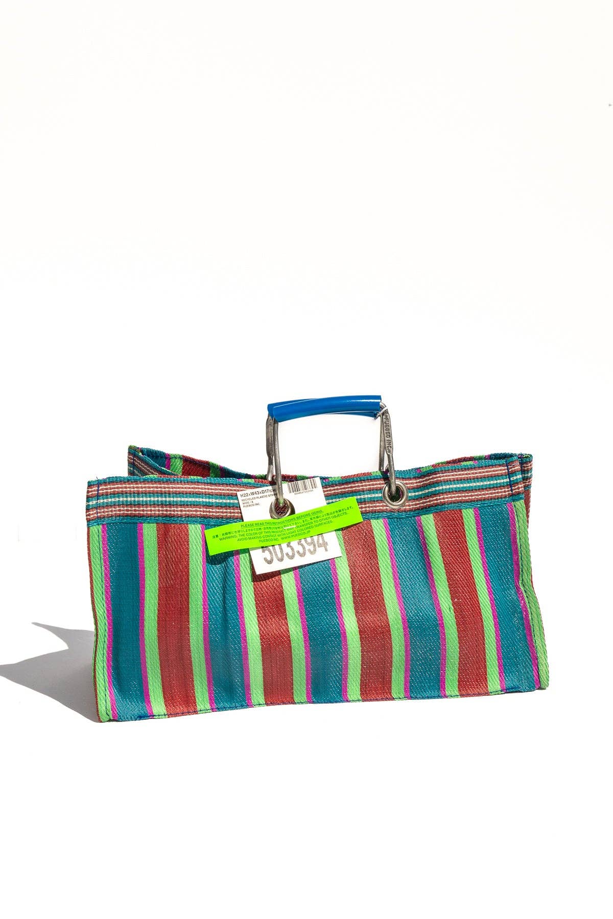 Lost Pines Recycled Plastic Stripe Bag - Wide: Red x Blue