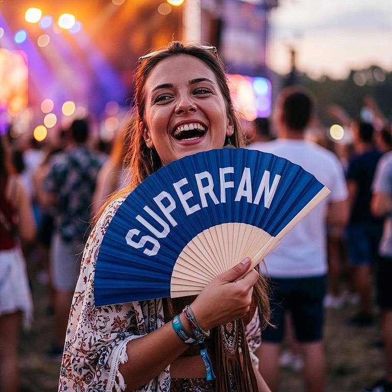 SUPERFAN Hand Fan-Navy-16"W - Clearance