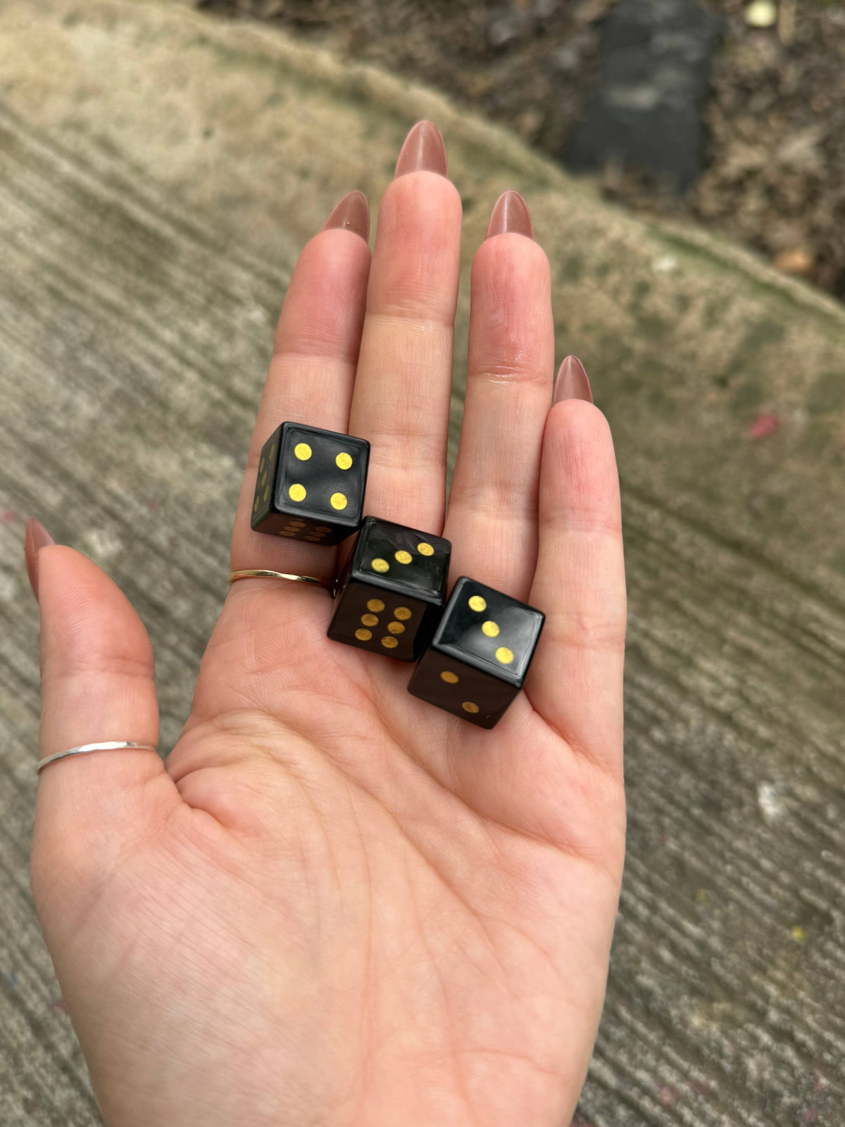 Pemberton Carved Dice: Black Obsidian