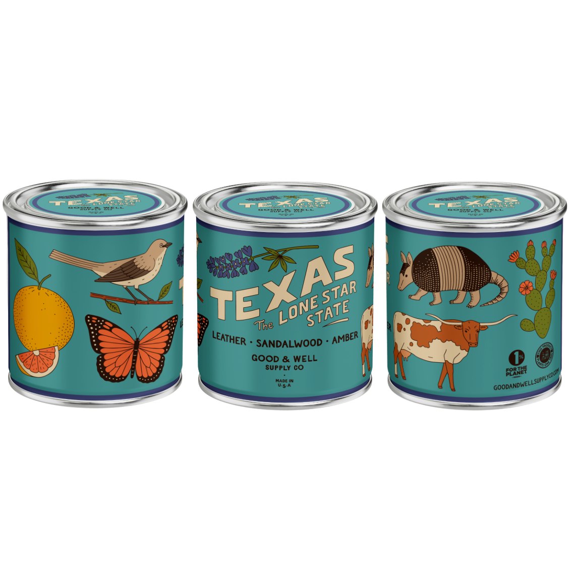 Texas State Soy Candle: 1/2 pint