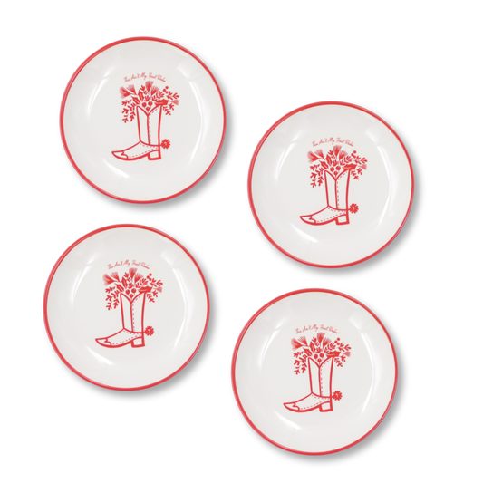 "This Ain't My First Rodeo" MELAMINE Medium Boot Plates (Set of 4)
