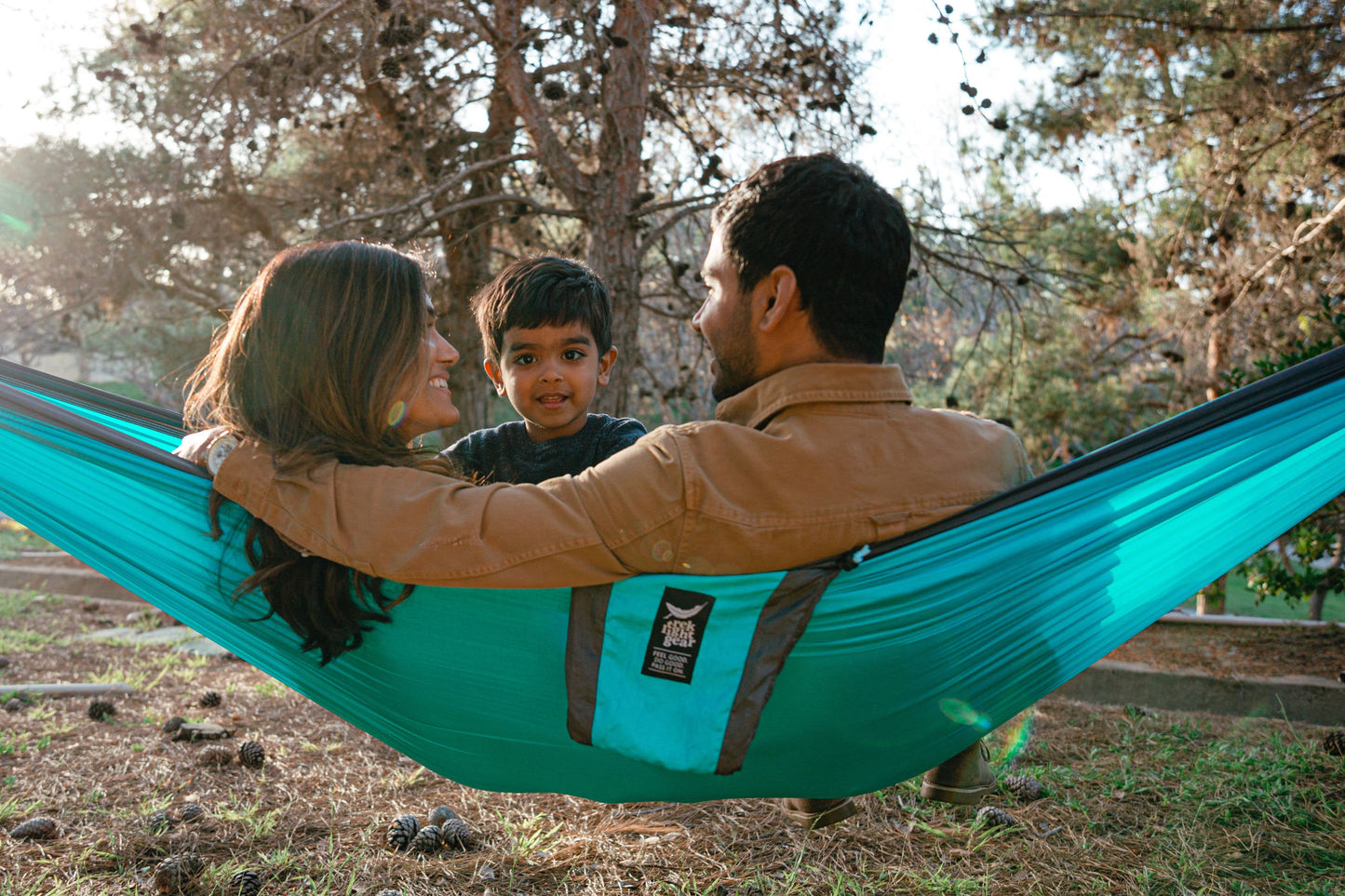 Blue Hole Double Hammock & Straps (Aqua & Charcoal)