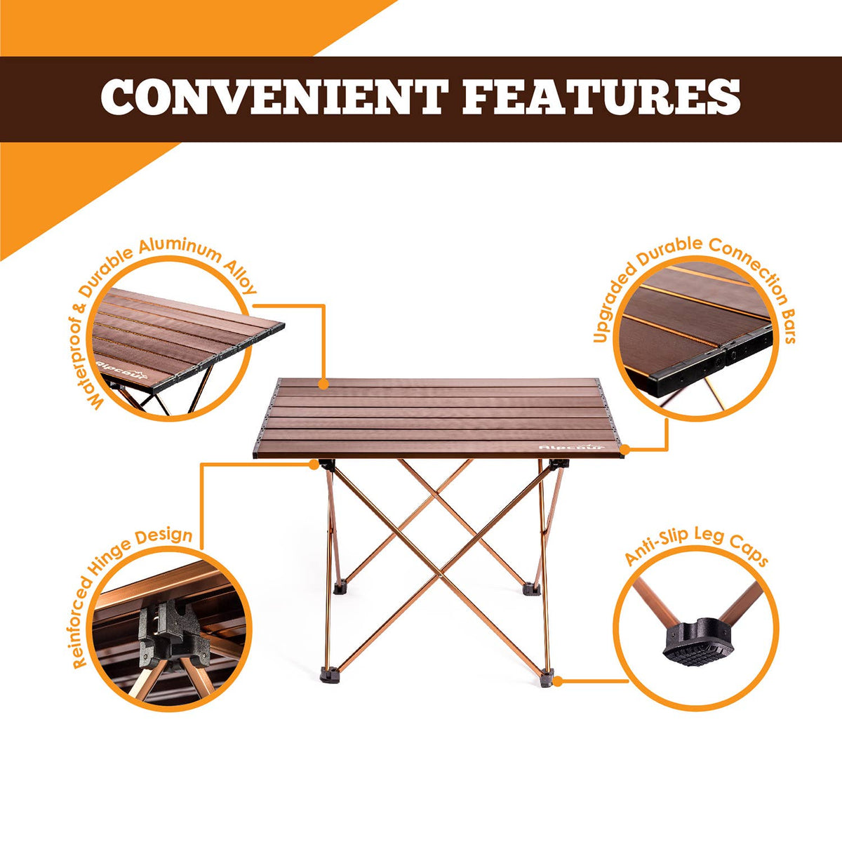 DKR Portable Collapsible Camping Table: Small