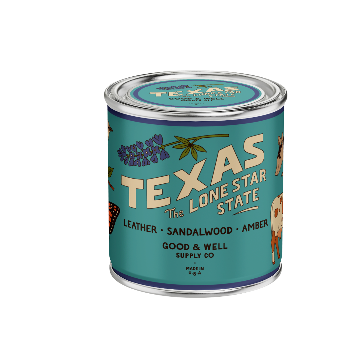 Texas State Soy Candle: 1/2 pint