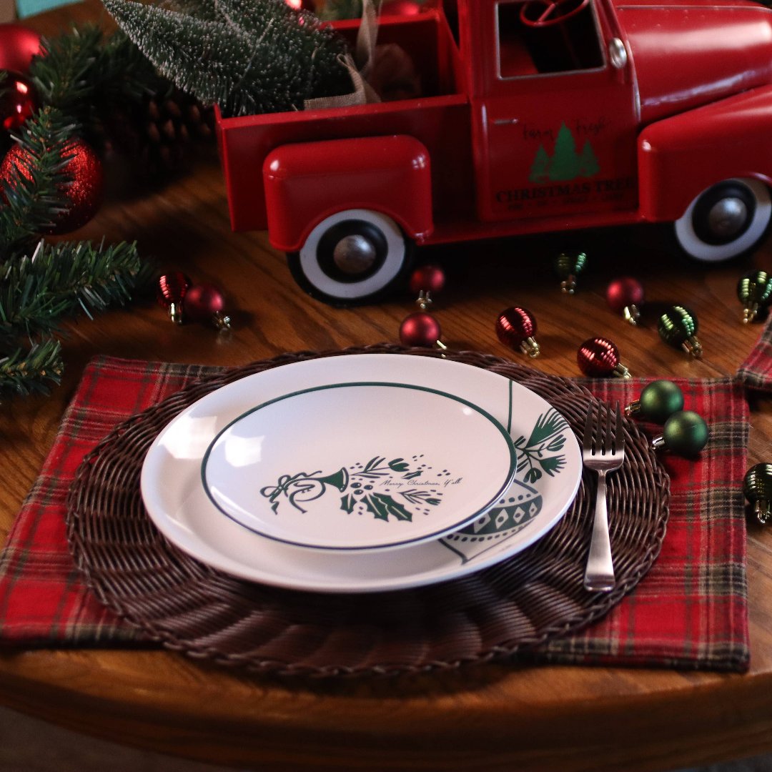 Merry Christmas, Y'all!  Melamine Medium Plate