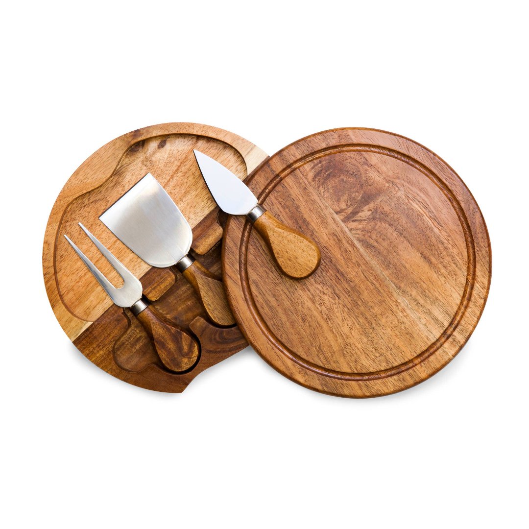 Pedernales Acacia Brie Cheese Cutting Board & Tools