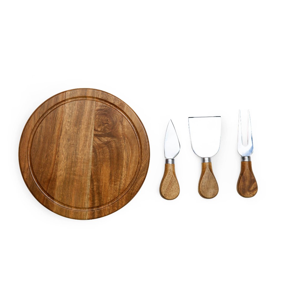 Pedernales Acacia Brie Cheese Cutting Board & Tools