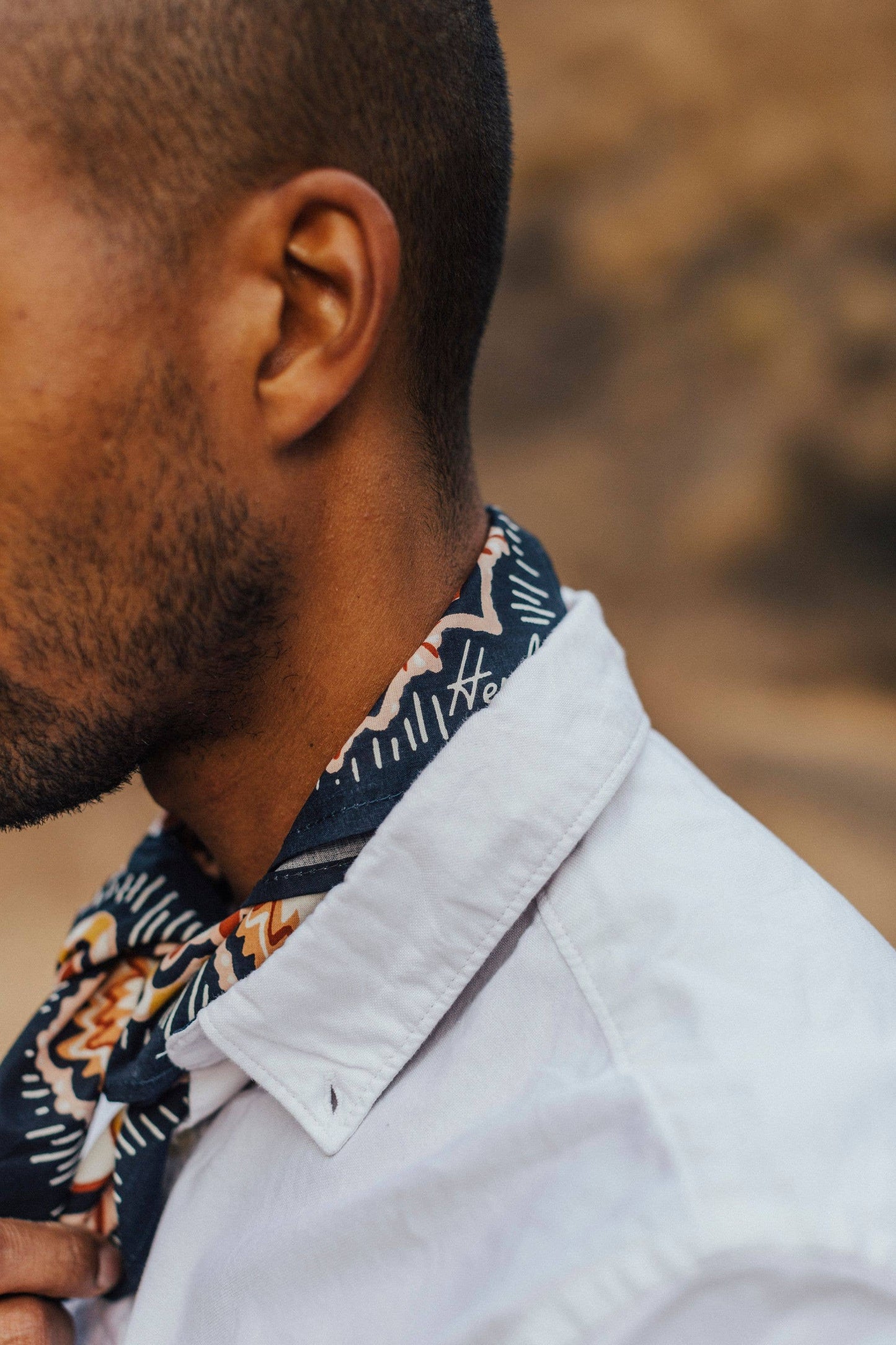Sissy Navy & Burnt Orange Bandana