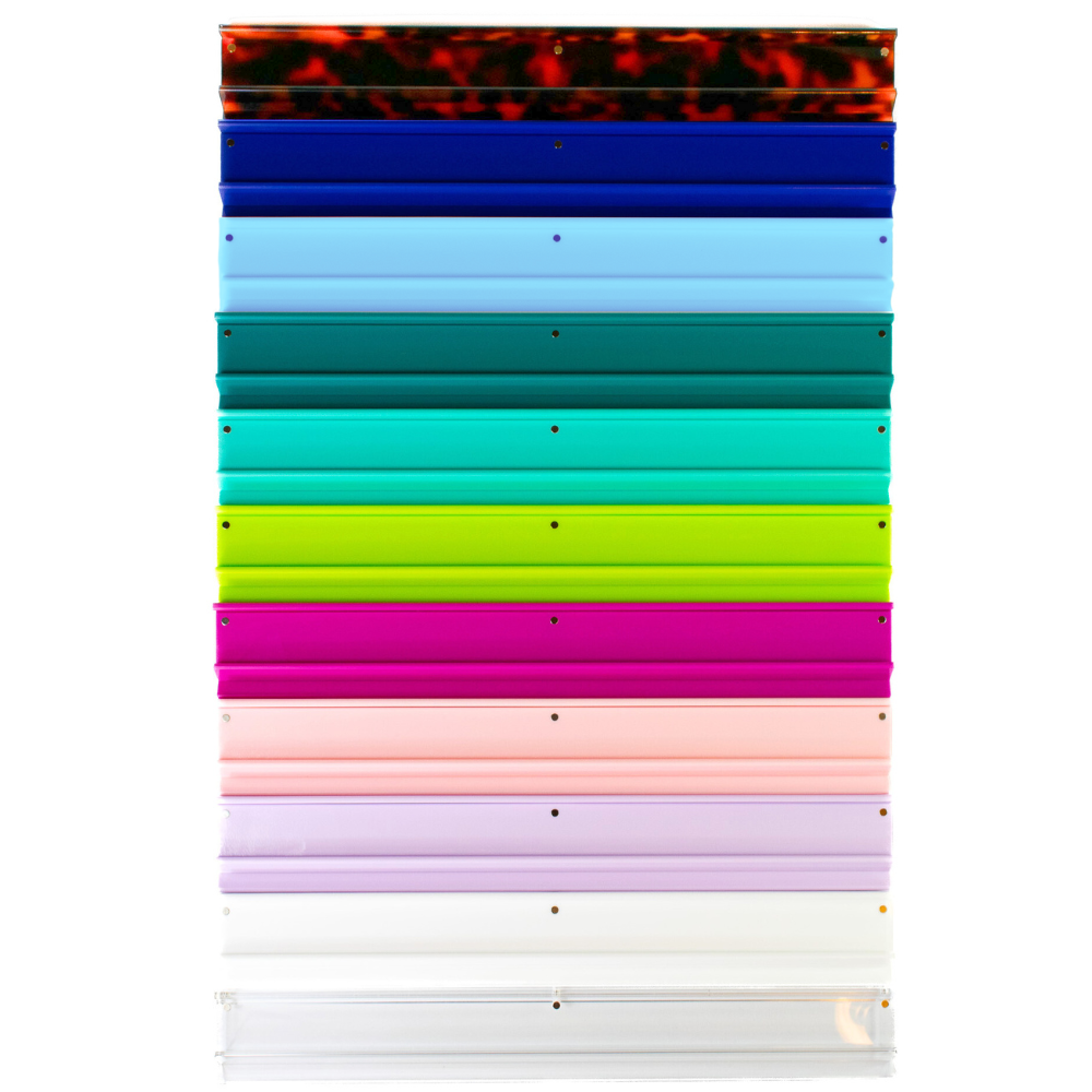 MAHJONG RACKS | Premium Acrylic | 4 Racks + 4 Pushers: Solid White