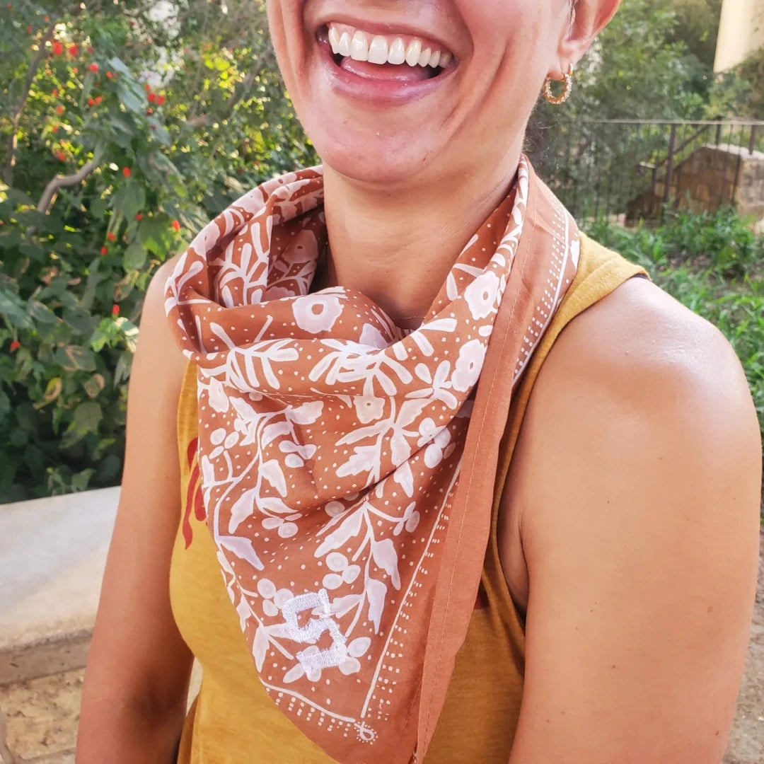 Madi Burnt Orange Cotton Bandana