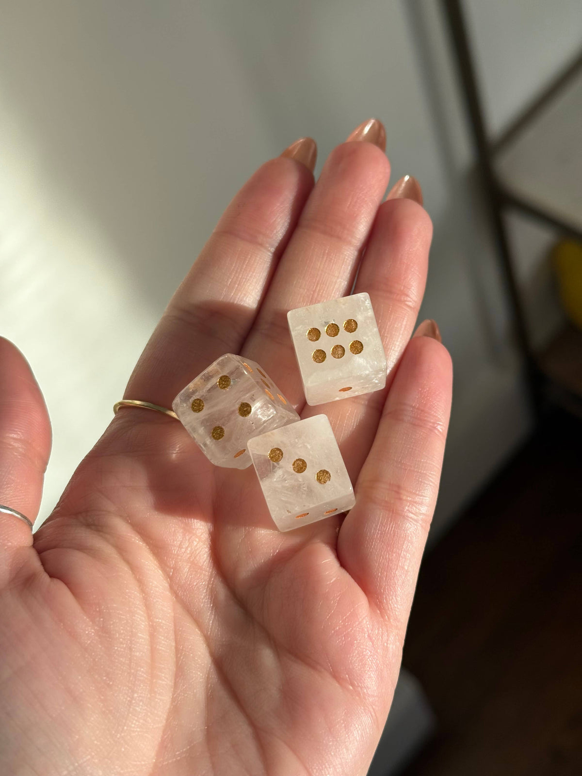 Pemberton Carved Dice: Clear Quartz