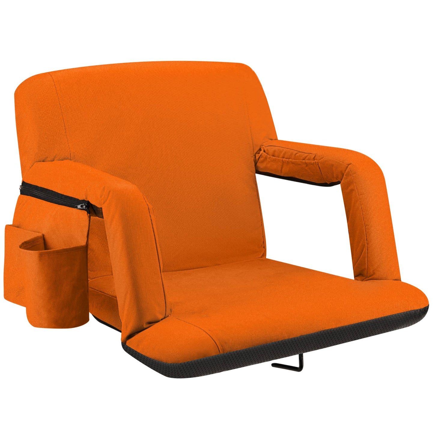 McConaughey Reclining Stadium Seat with Armrests: Black / Wide