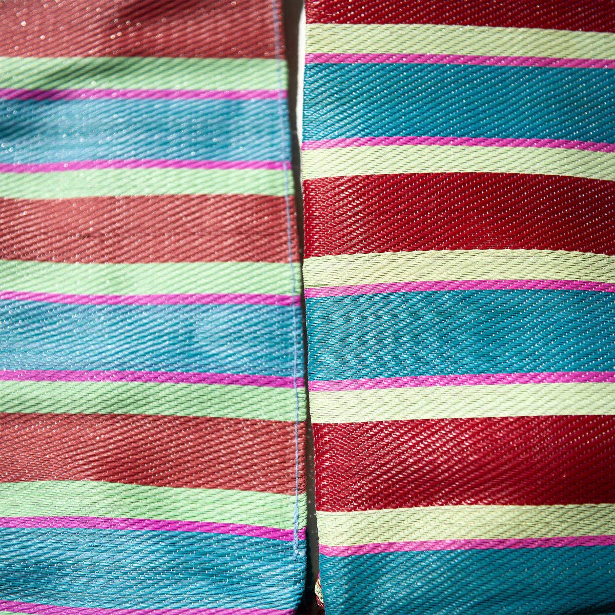 Lost Pines Recycled Plastic Stripe Bag - Wide: Orange x Blue