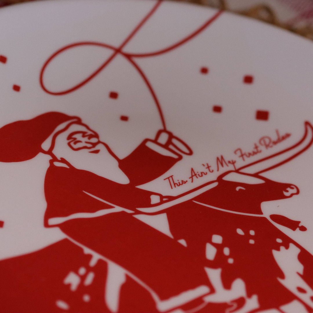 This Ain't My First Rodeo!  Melamine Santa Medium Plate